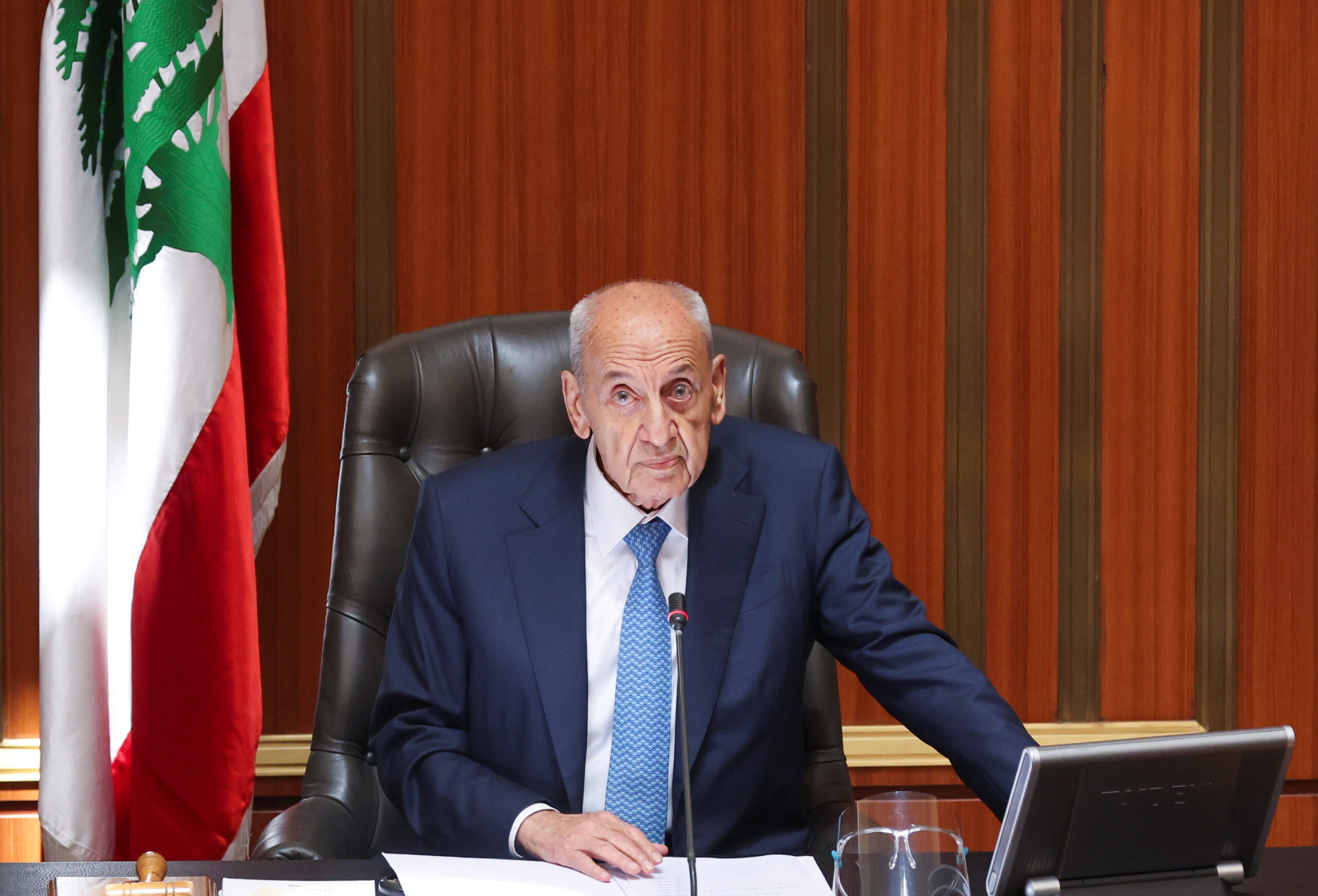 Re-elected Lebanon’s parliamentary speaker, Nabih Berri is pictured as Lebanon’s newly elected parliament convenes for the first time to elect a speaker and deputy speaker in Beirut